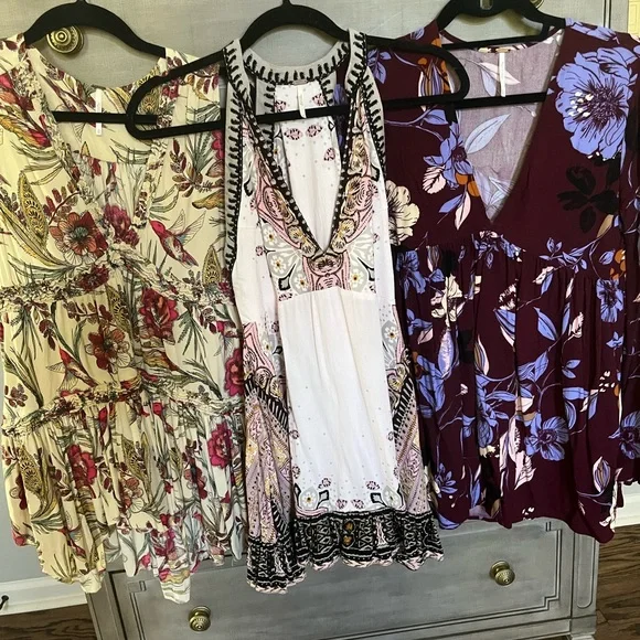All 3 Free People Tunic Mini Dresses Xs S - Picture 1 of 4